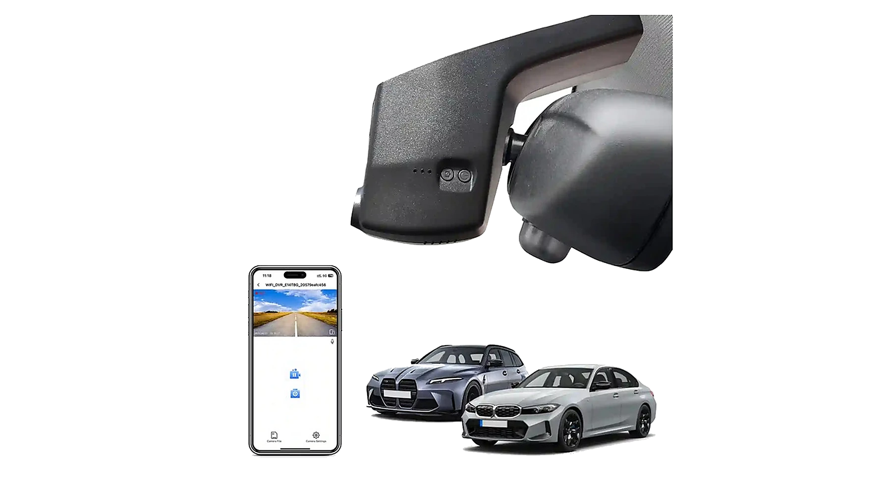 BMW G20/G21/G28/G80 versteckte 4K WiFi Dashcam OEM Look – Hauptansicht