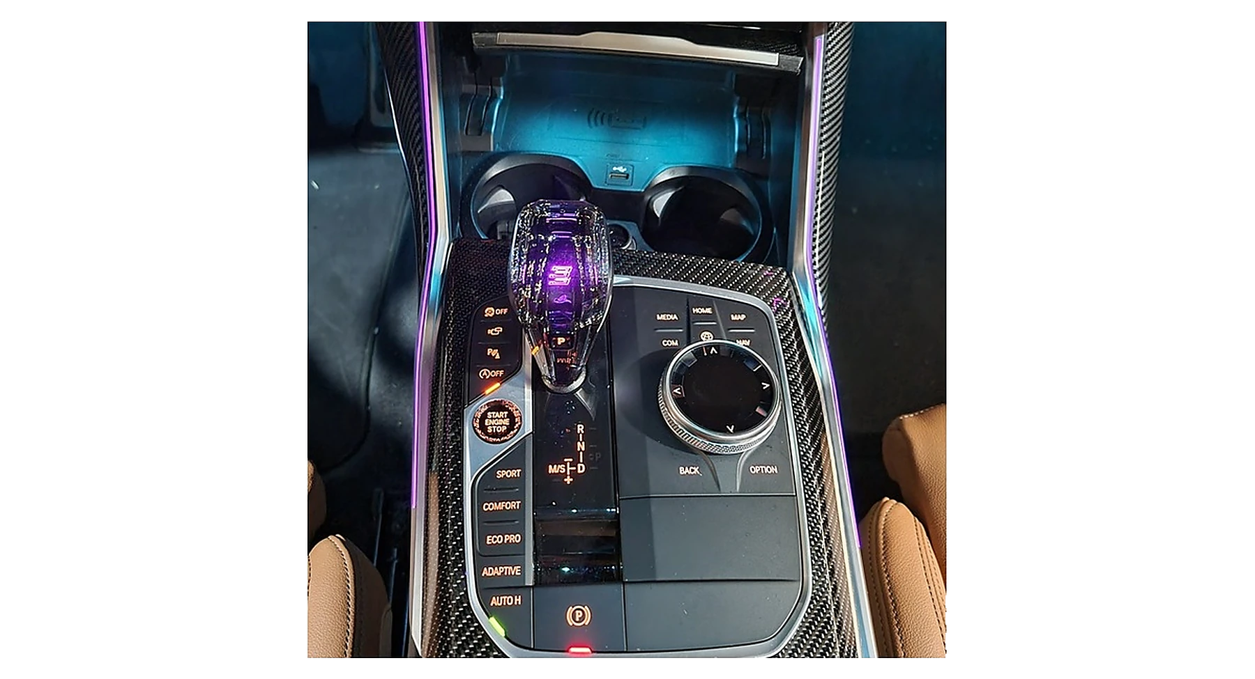 BMW G20/G21/G80 Carbon-/Forged-Carbon Mittelkonsole Dekor – Hauptansicht