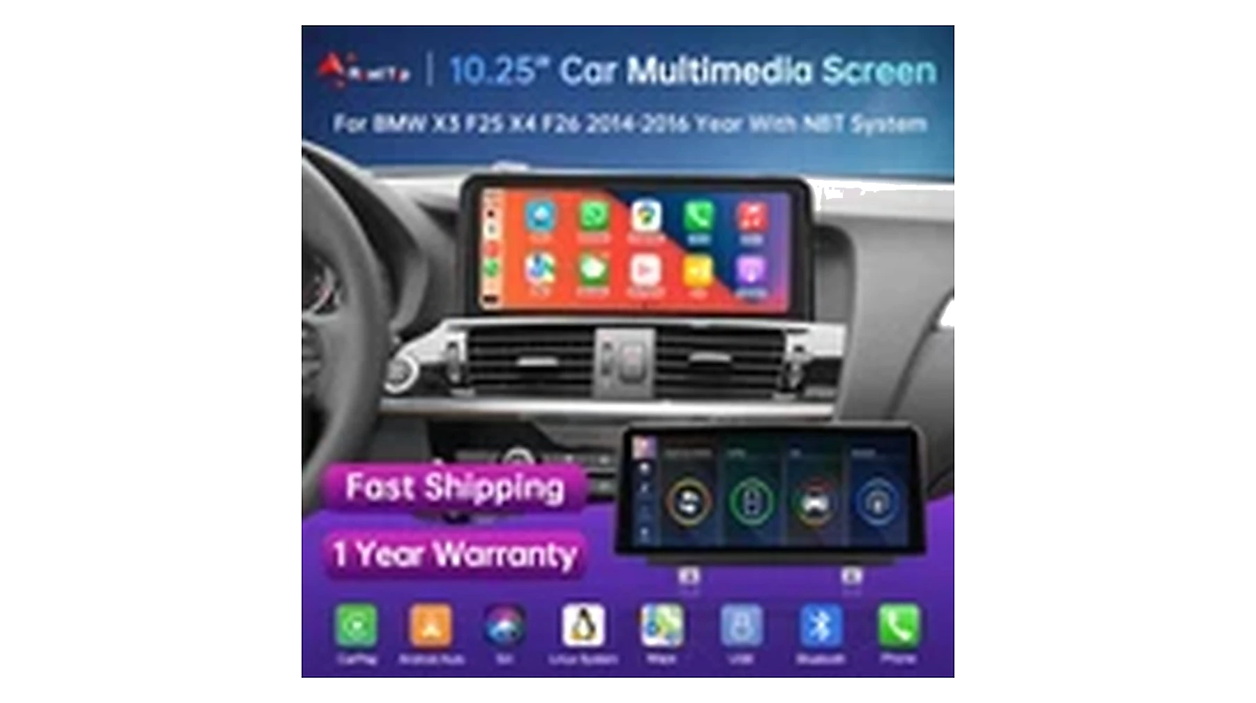 BMW X3 / X4 HD Touchscreen – Hauptansicht