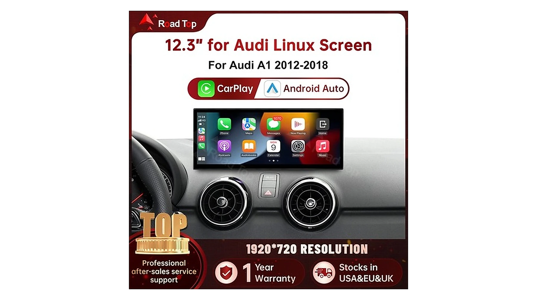 Audi A1 / Q3 Linux Touchscreen – Hauptansicht