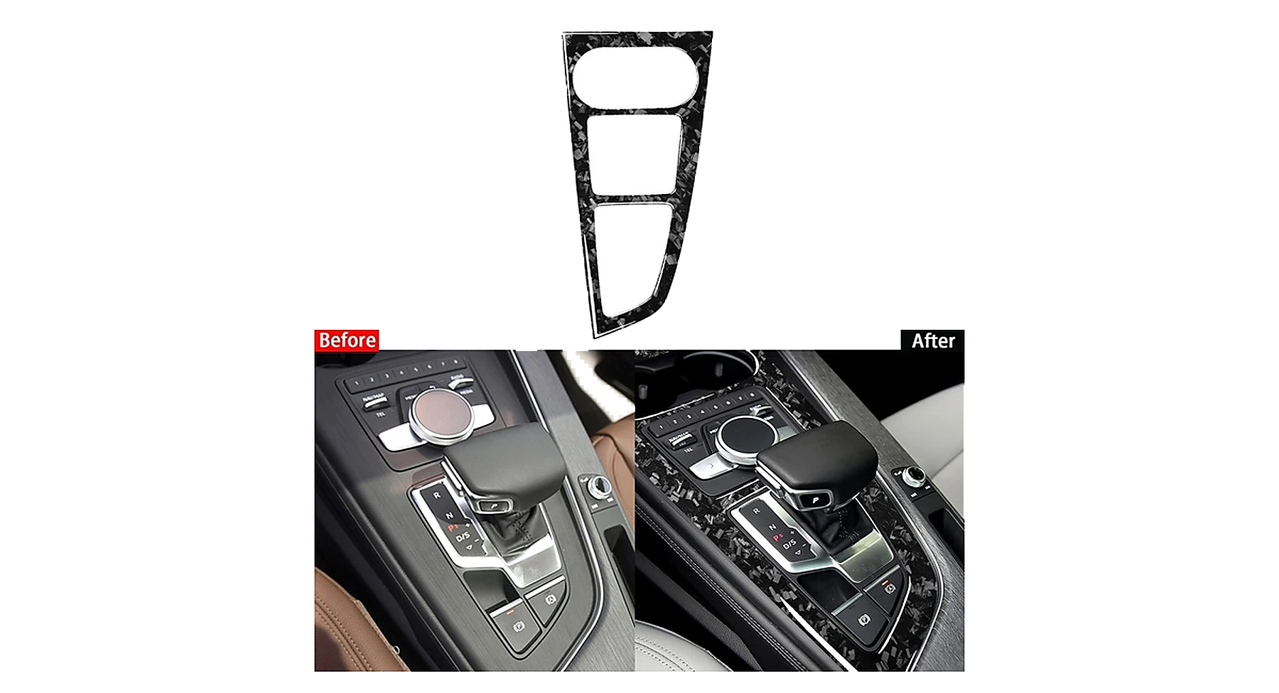 Audi A4/A5 B9 Carbon-/Forged-Carbon Optik Mittelkonsole – Hauptansicht