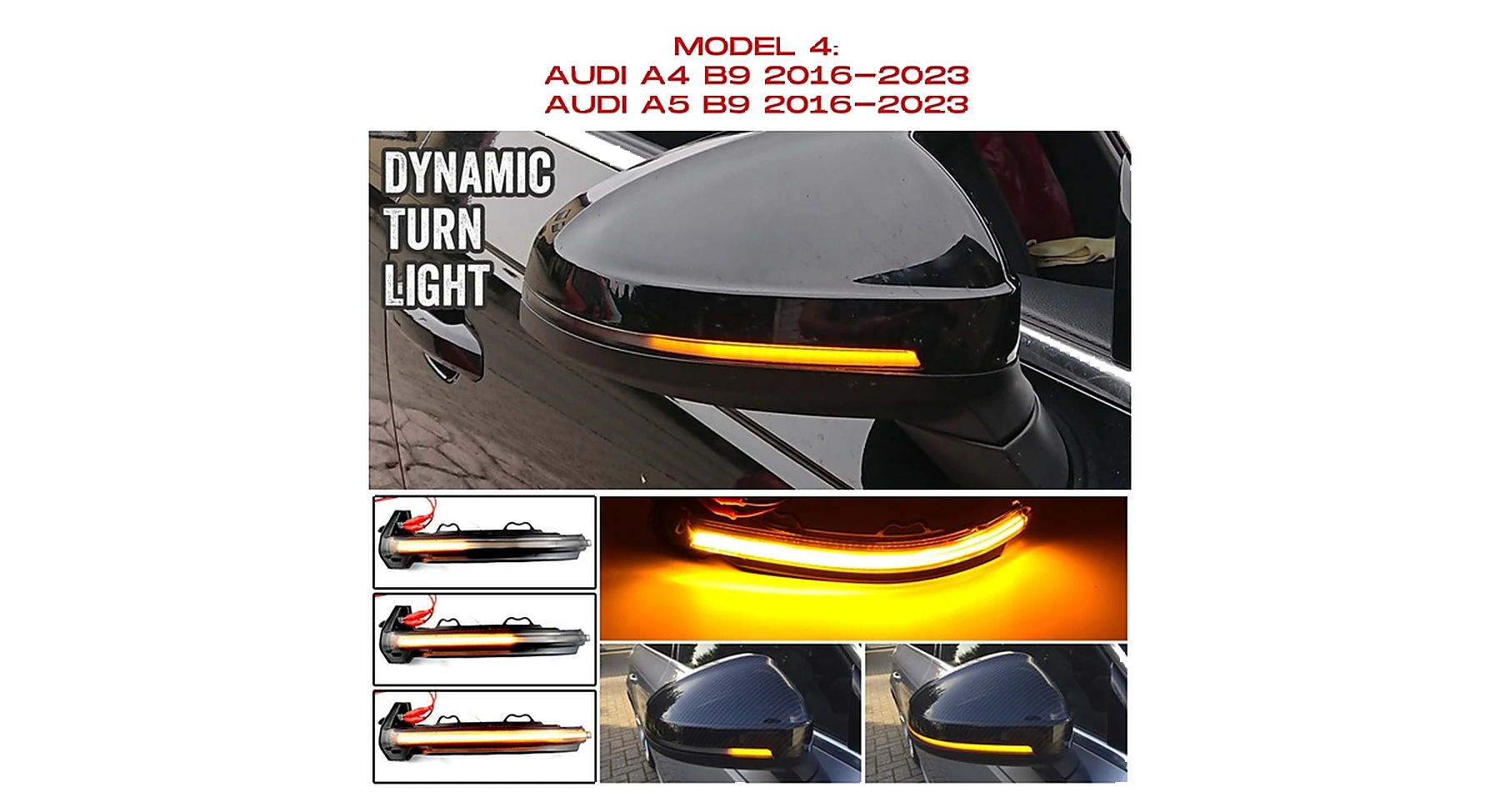 Audi A4/A5 B9 dynamische LED Spiegelblinker – Hauptansicht