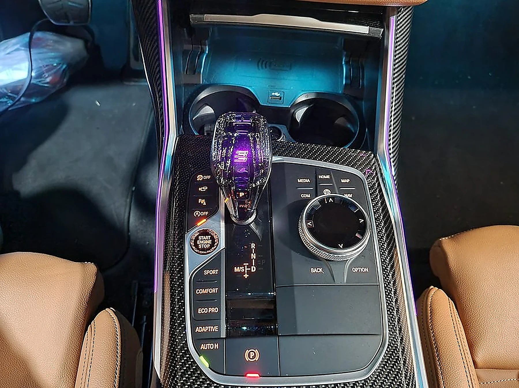 BMW G-Serie Kristall Schaltknauf + iDrive/Start Dekorset – Hauptansicht