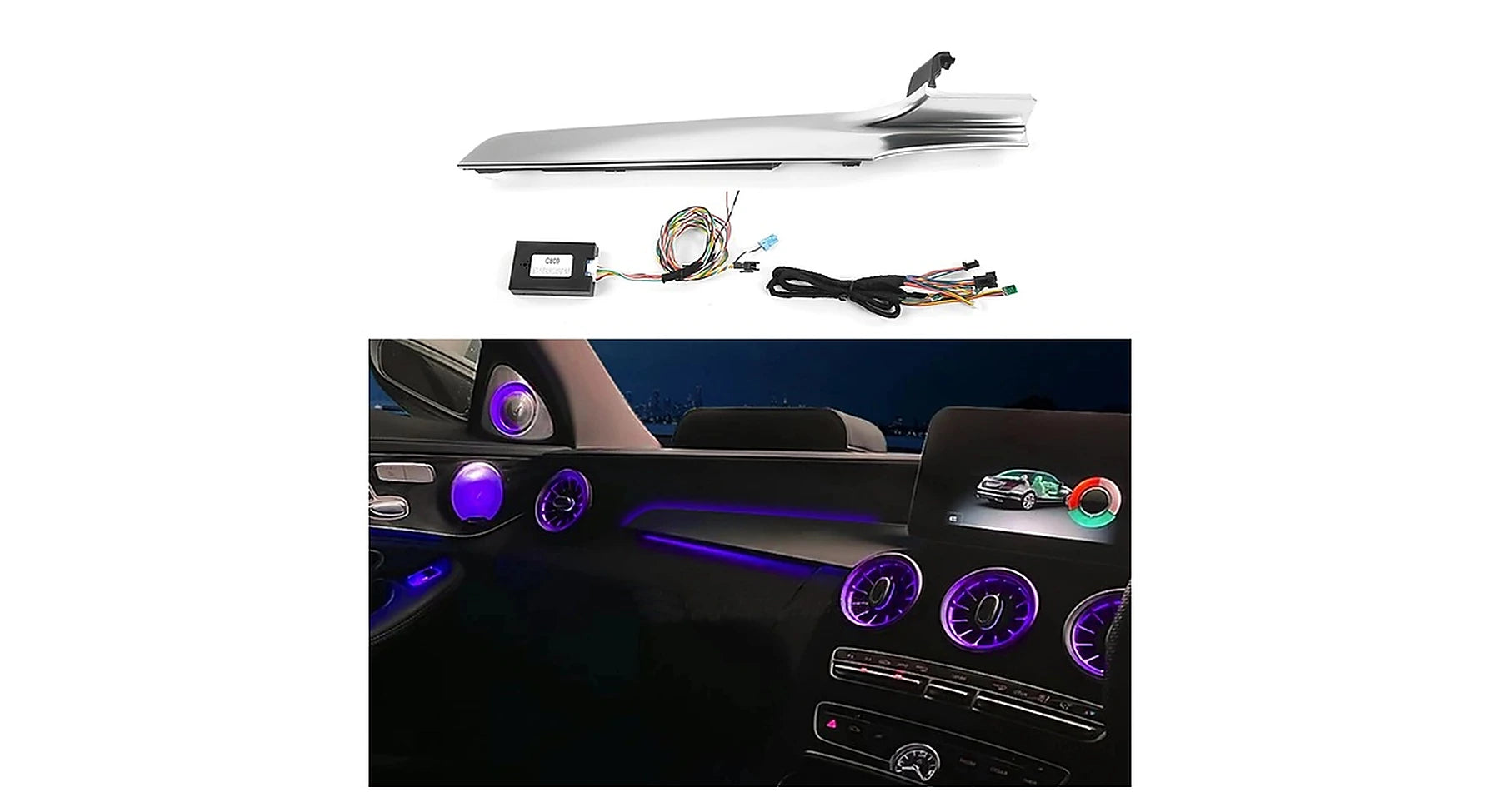 Mercedes w205 x253 beleuchtete beifahrer zierleiste co pilot ambient panel